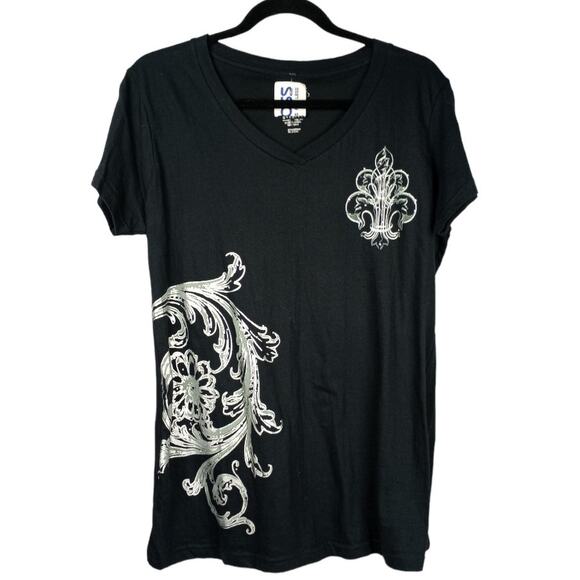 HARVE' BENARD NWT Women's Fleur-de-lis Fitted Tee. L - Picture 1 of 5